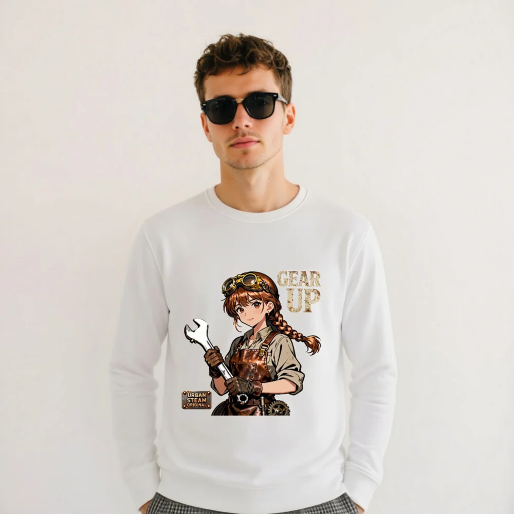 Steampunk Gear Up Unisex Organic Cotton Sweatshirt - Image 11