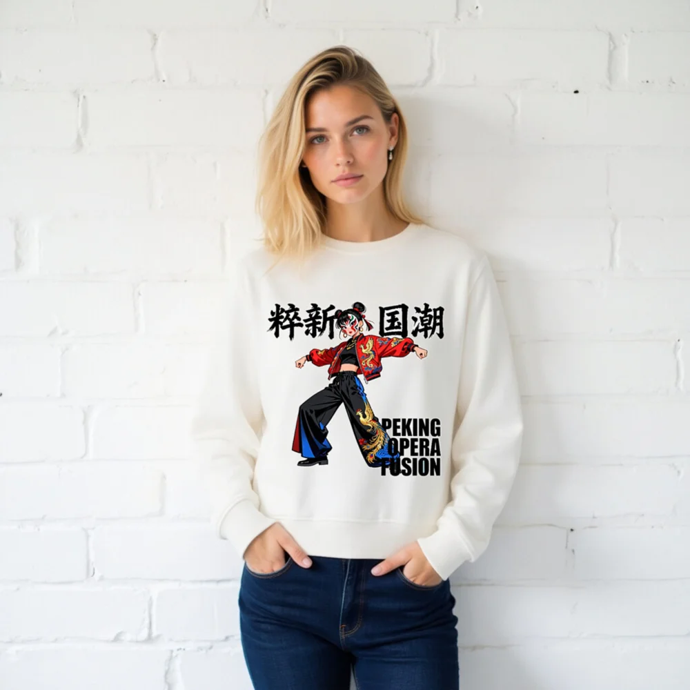Unisex Organic Sweatshirt – Peking Opera Fusion Art Design - Image 2