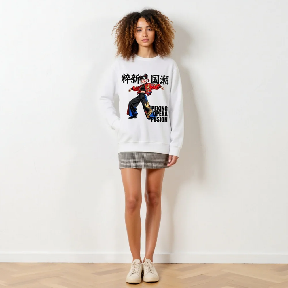 Unisex Organic Sweatshirt – Peking Opera Fusion Art Design - Image 6