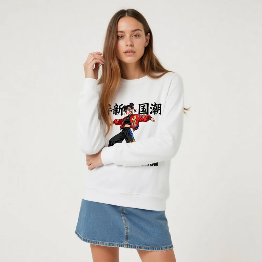 Unisex Organic Sweatshirt – Peking Opera Fusion Art Design - Image 8