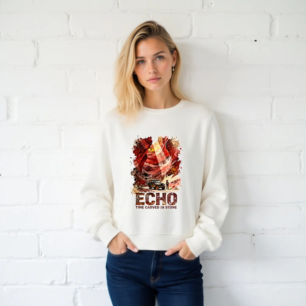 Echo Time Carved in Stone Unisex Organic Cotton Sweatshirt - Image 2