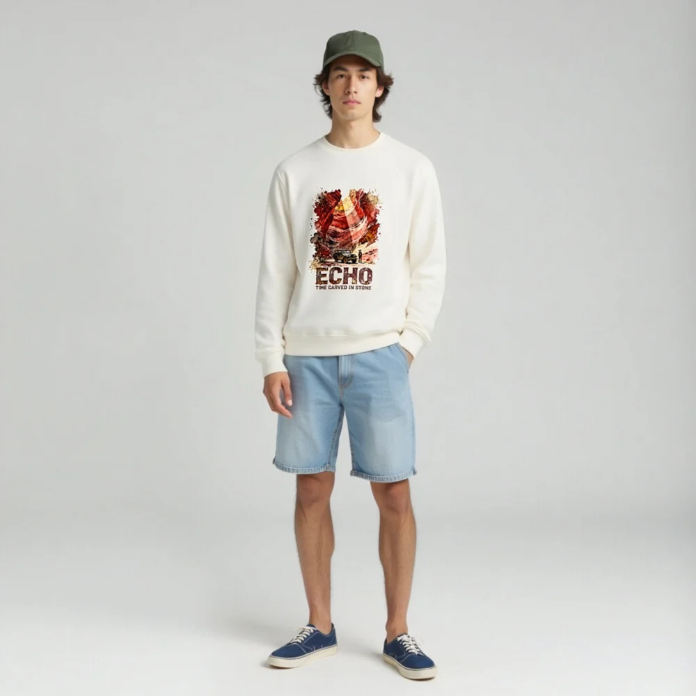 Echo Time Carved in Stone Unisex Organic Cotton Sweatshirt - Image 3