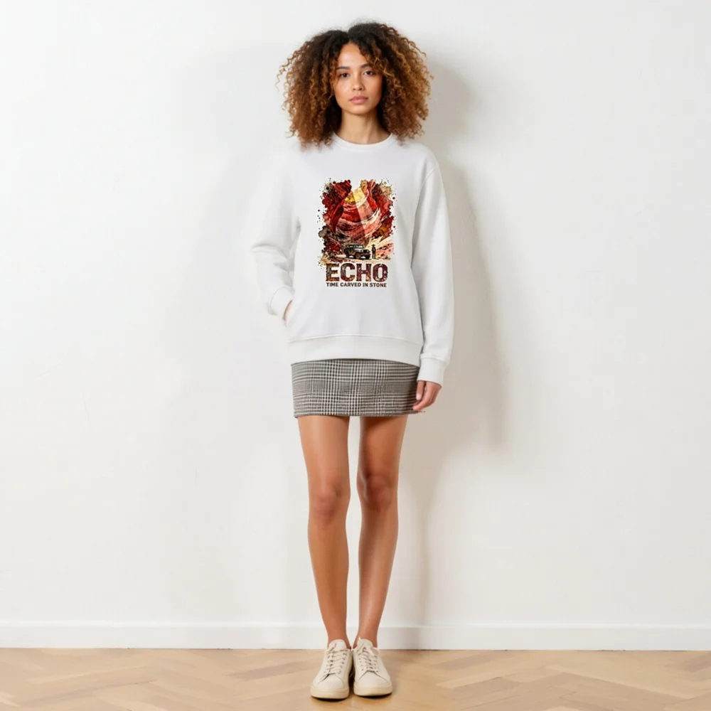 Echo Time Carved in Stone Unisex Organic Cotton Sweatshirt - Image 6