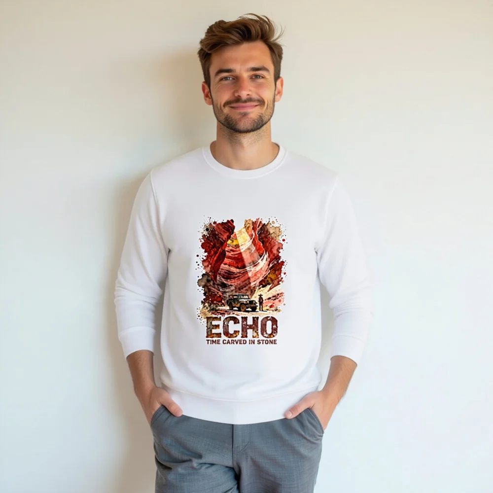 Echo Time Carved in Stone Unisex Organic Cotton Sweatshirt - Image 7