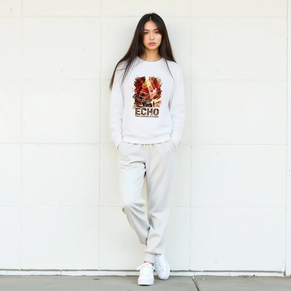 Echo Time Carved in Stone Unisex Organic Cotton Sweatshirt - Image 9