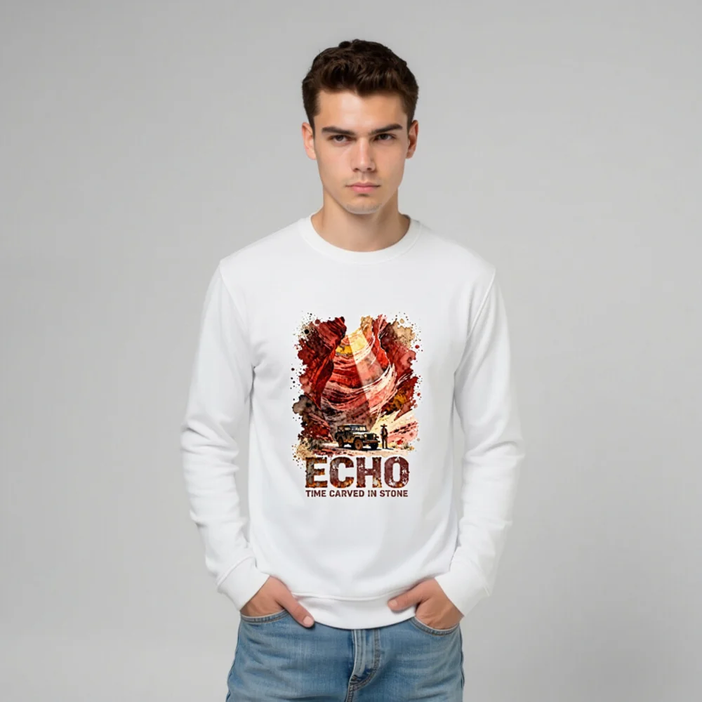 Echo Time Carved in Stone Unisex Organic Cotton Sweatshirt - Image 10