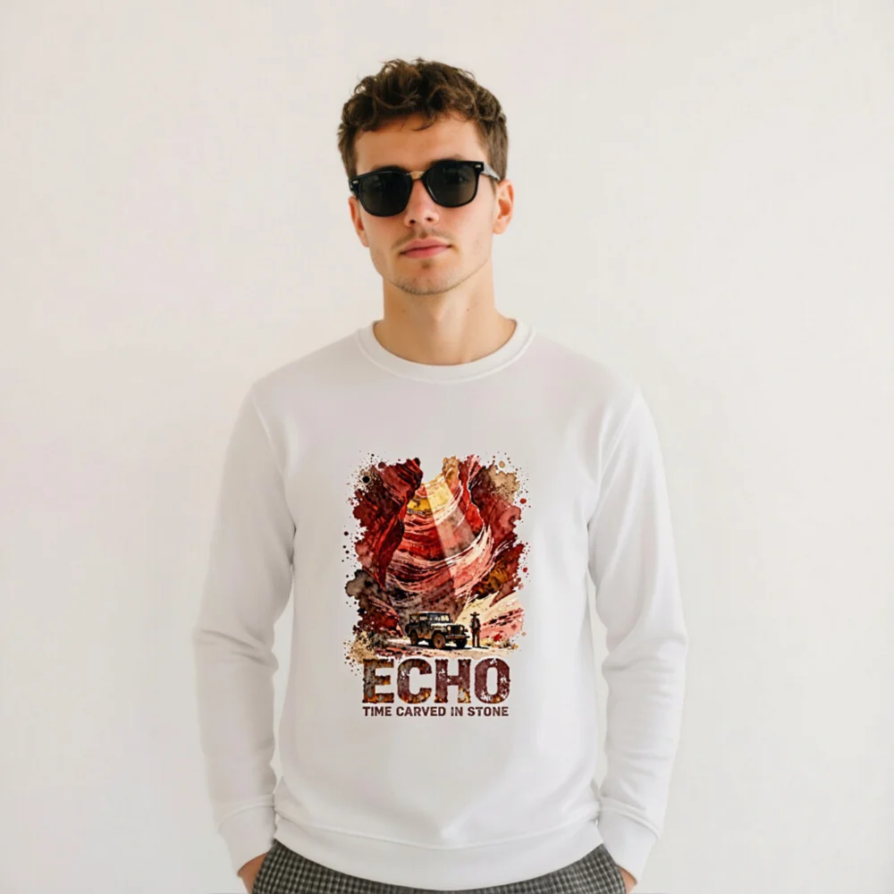 Echo Time Carved in Stone Unisex Organic Cotton Sweatshirt - Image 11