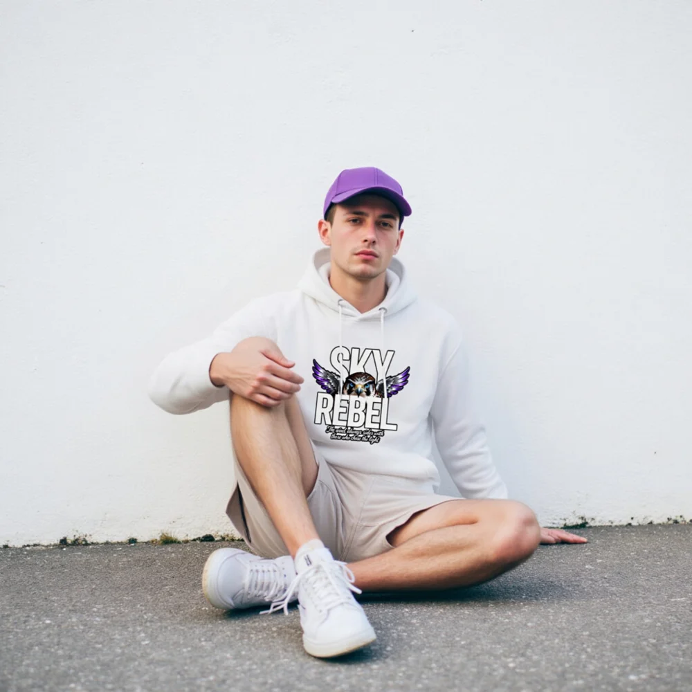 Sky Rebel Unisex Premium Pullover Hoodie –鹰翼印花潮牌连帽衫 - Image 8