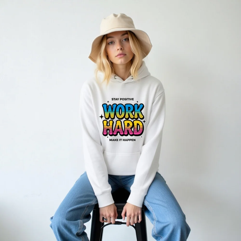Work Hard Hoodie - Unisex Premium Pullover Sweatshirt - Image 6