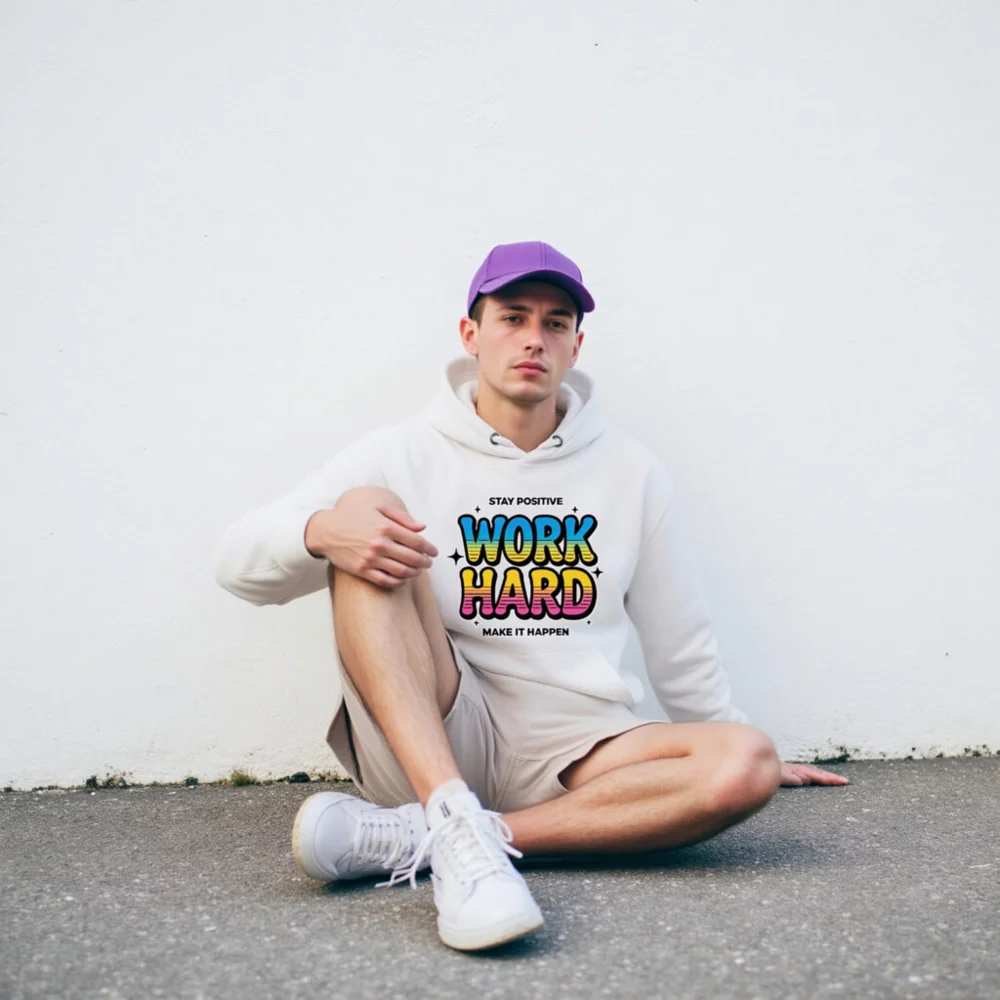 Work Hard Hoodie - Unisex Premium Pullover Sweatshirt - Image 8