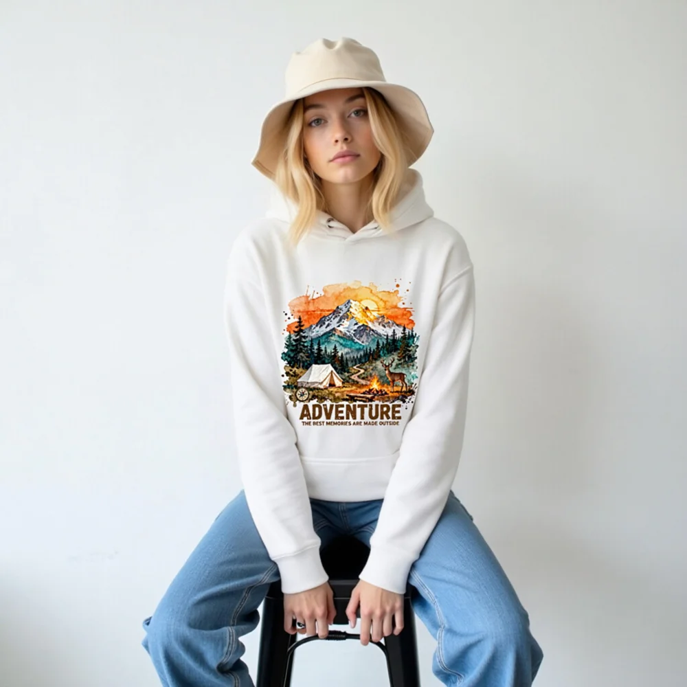 Adventure Hoodie for Men and Women – Premium Unisex Pullover with Camping Graphic - Image 5