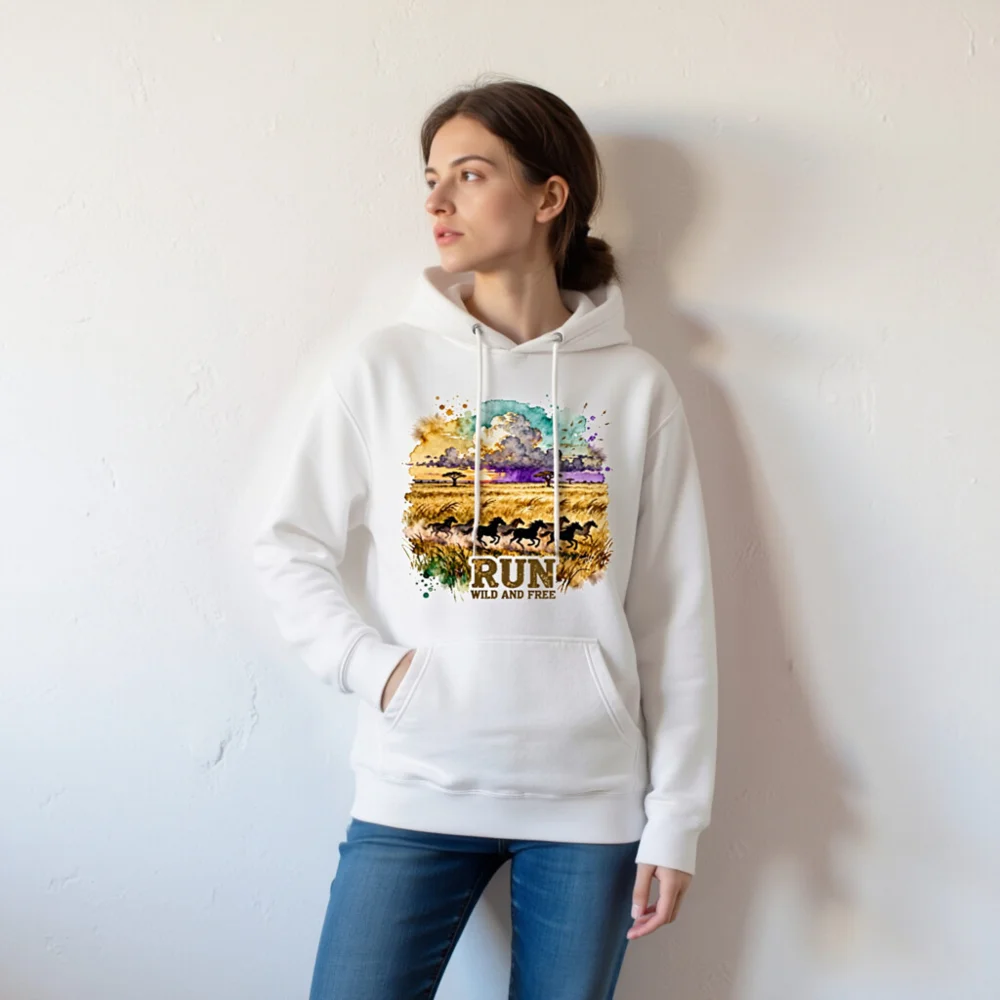 Run Wild and Free Hoodie – Unisex Premium Pullover Sweatshirt - Image 7