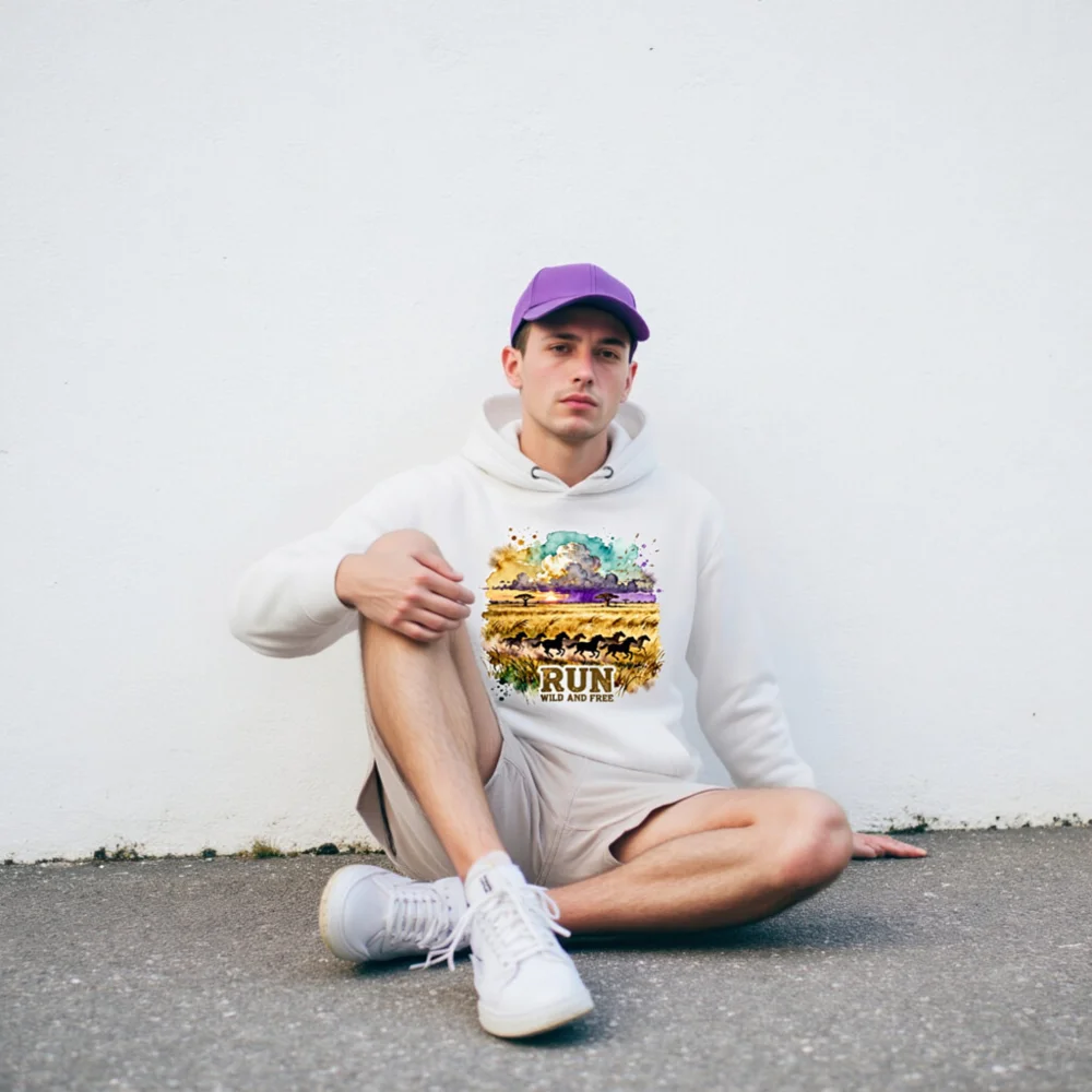 Run Wild and Free Hoodie – Unisex Premium Pullover Sweatshirt - Image 8