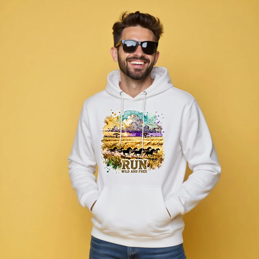 Run Wild and Free Hoodie – Unisex Premium Pullover Sweatshirt - Image 9