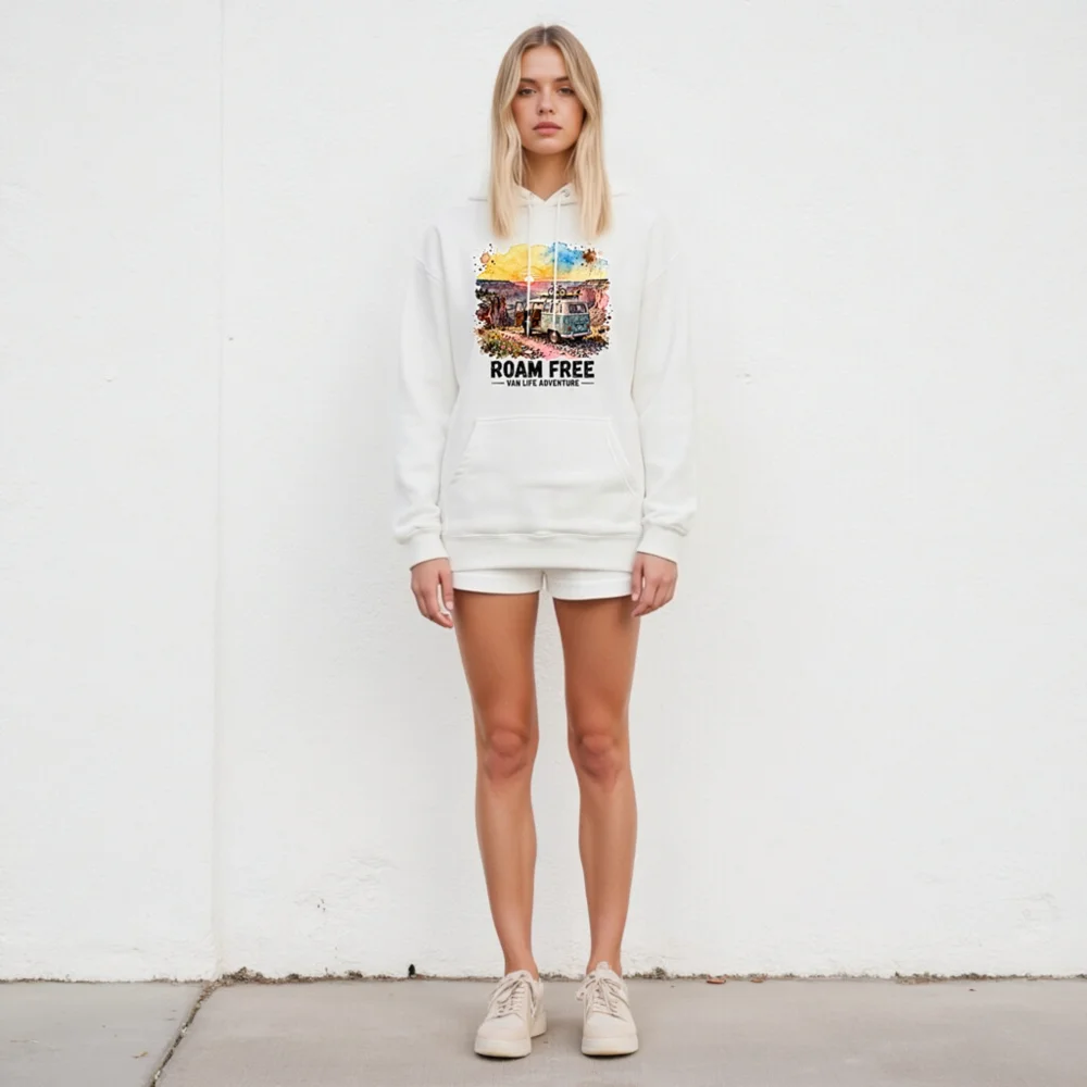 Roam Free Van Life Adventure Hoodie – Unisex Premium Pullover - Image 5