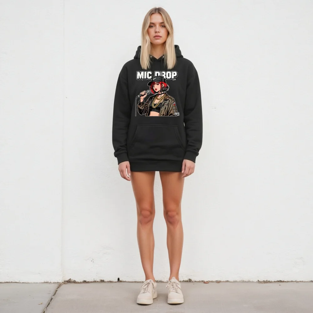 Mic Drop Unisex Premium Pullover Hoodie – Streetwear Graphic Hoodie - Image 5
