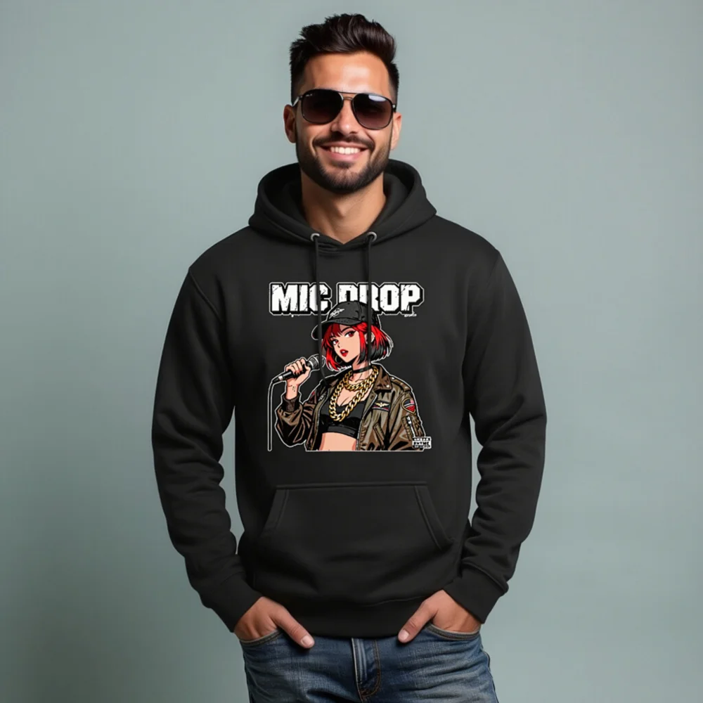 Mic Drop Unisex Premium Pullover Hoodie – Streetwear Graphic Hoodie - Image 8