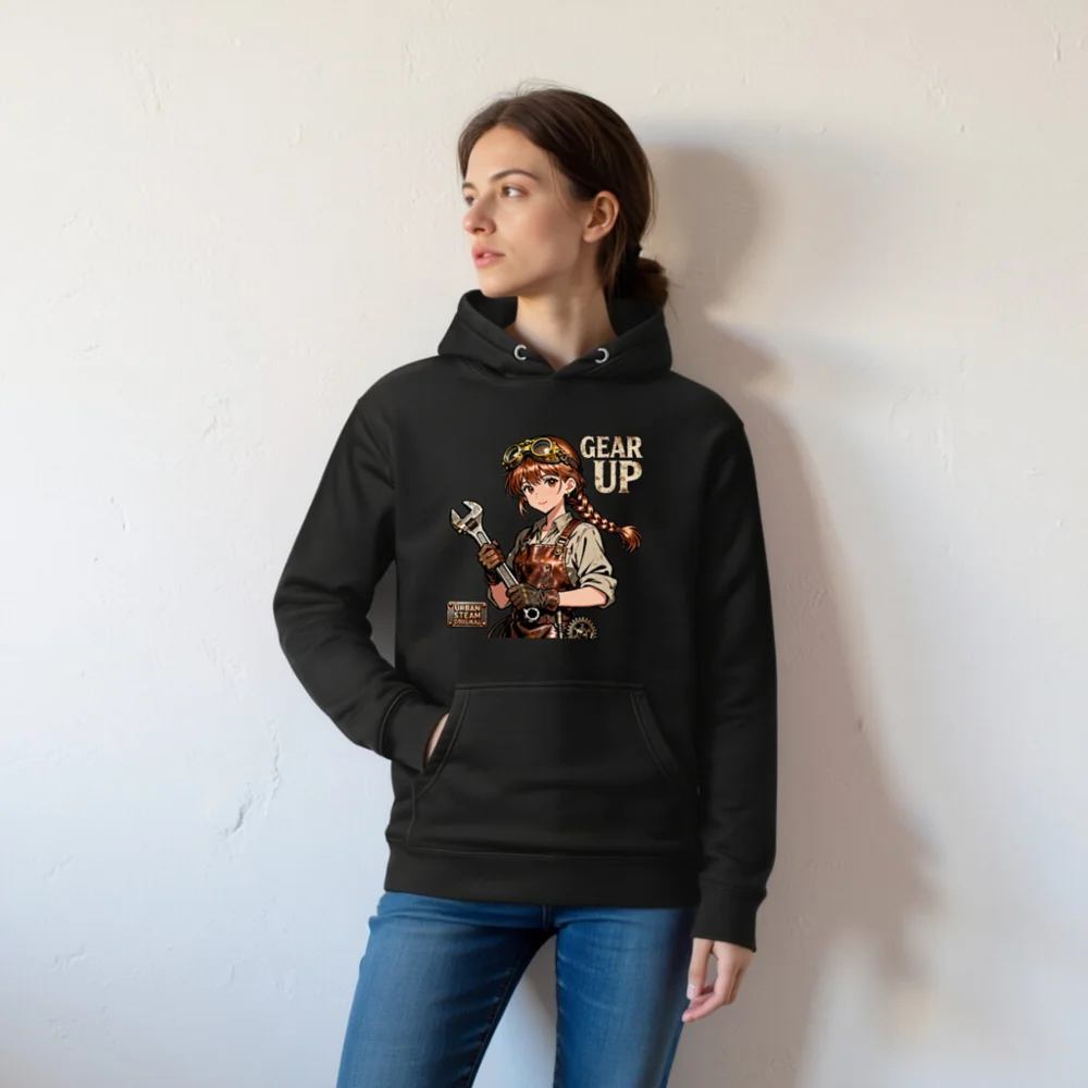 Steampunk Gear Up Hoodie – Unisex Premium Pullover Sweatshirt - Image 6