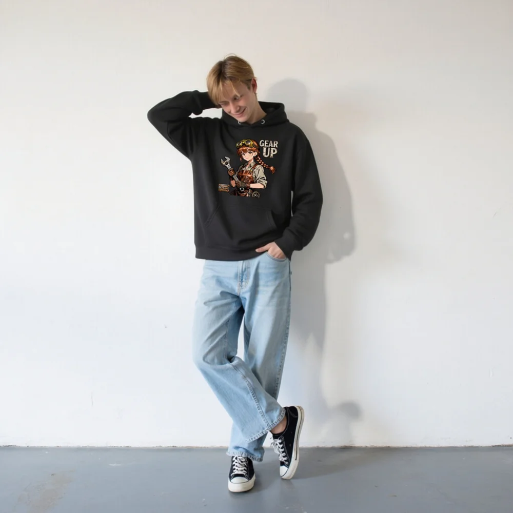 Steampunk Gear Up Hoodie – Unisex Premium Pullover Sweatshirt - Image 8