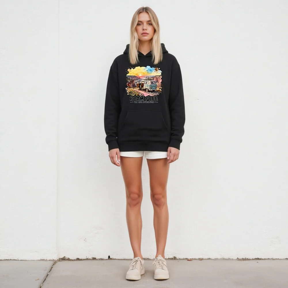 Roam Free Van Life Adventure Hoodie – Unisex Premium Pullover - Image 5