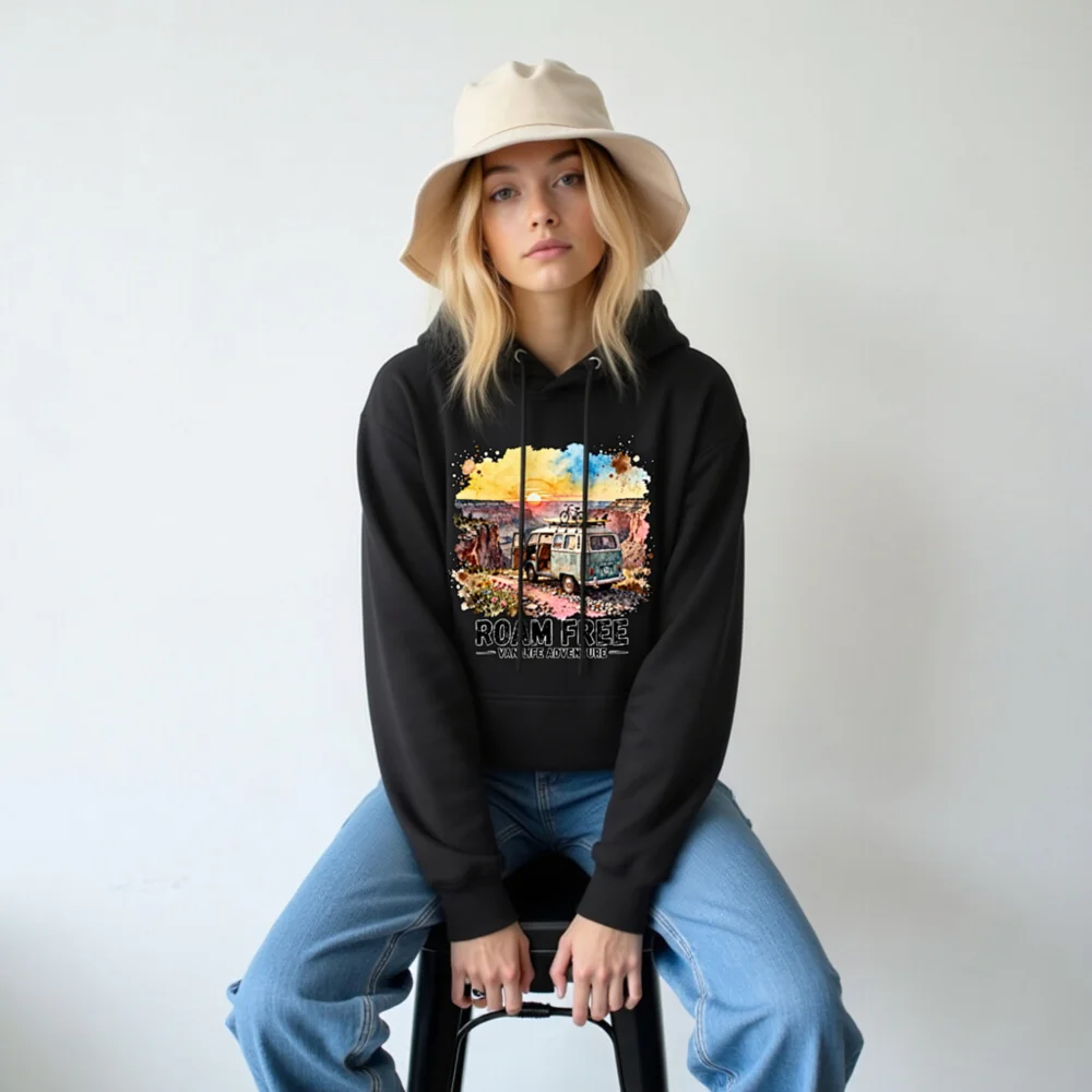 Roam Free Van Life Adventure Hoodie – Unisex Premium Pullover - Image 6