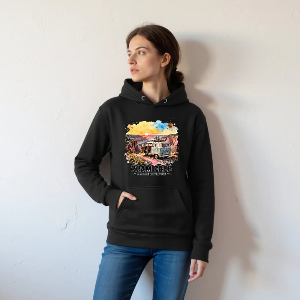 Roam Free Van Life Adventure Hoodie – Unisex Premium Pullover - Image 7