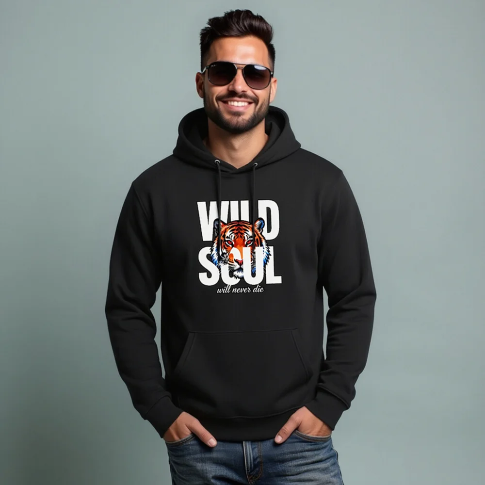 Wild Soul Tiger Hoodie – Unisex Eco-Friendly Pullover - Image 7