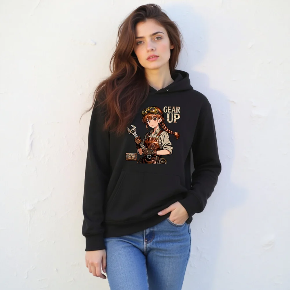 Steampunk Gear Up Hoodie – Unisex Eco-Friendly Pullover - Image 11