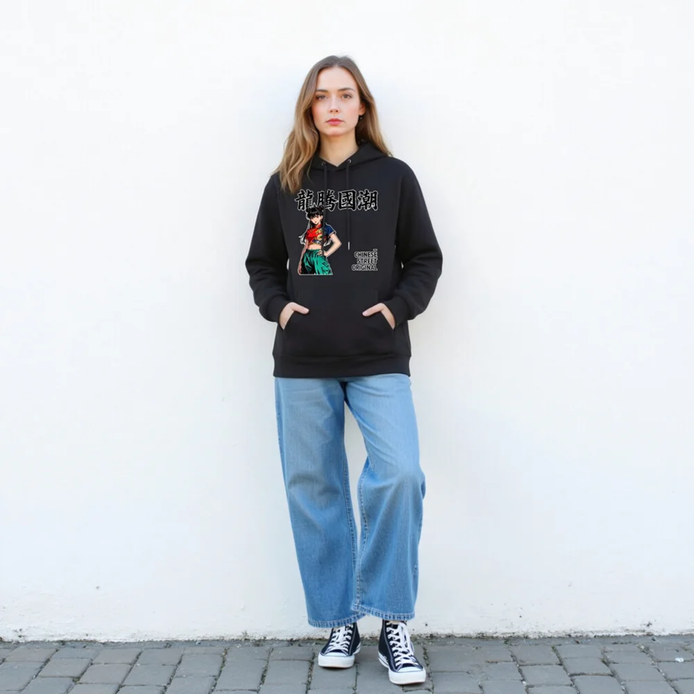 Dragon Rise Chinese Streetwear Hoodie – Unisex Eco-Friendly Pullover - Image 4