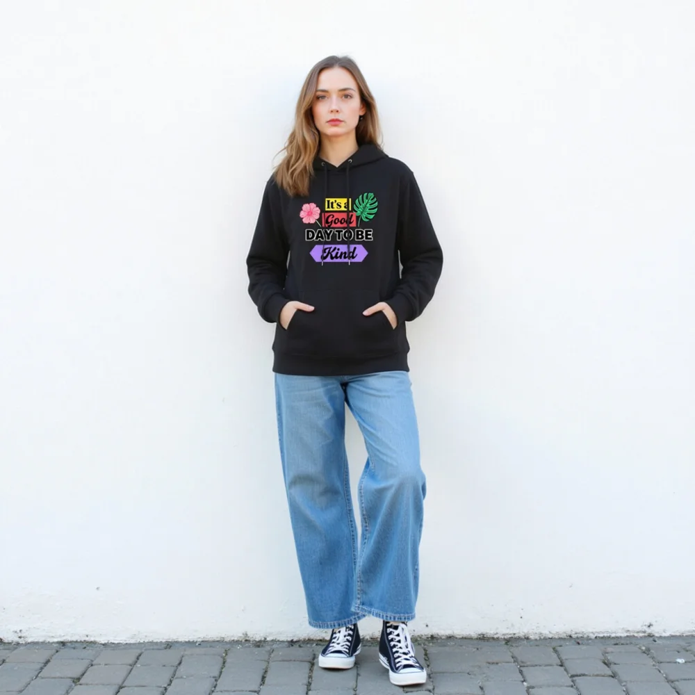 Unisex Eco Hoodie – 'It's a Good Day to Be Kind' Graphic Sweatshirt - Image 4