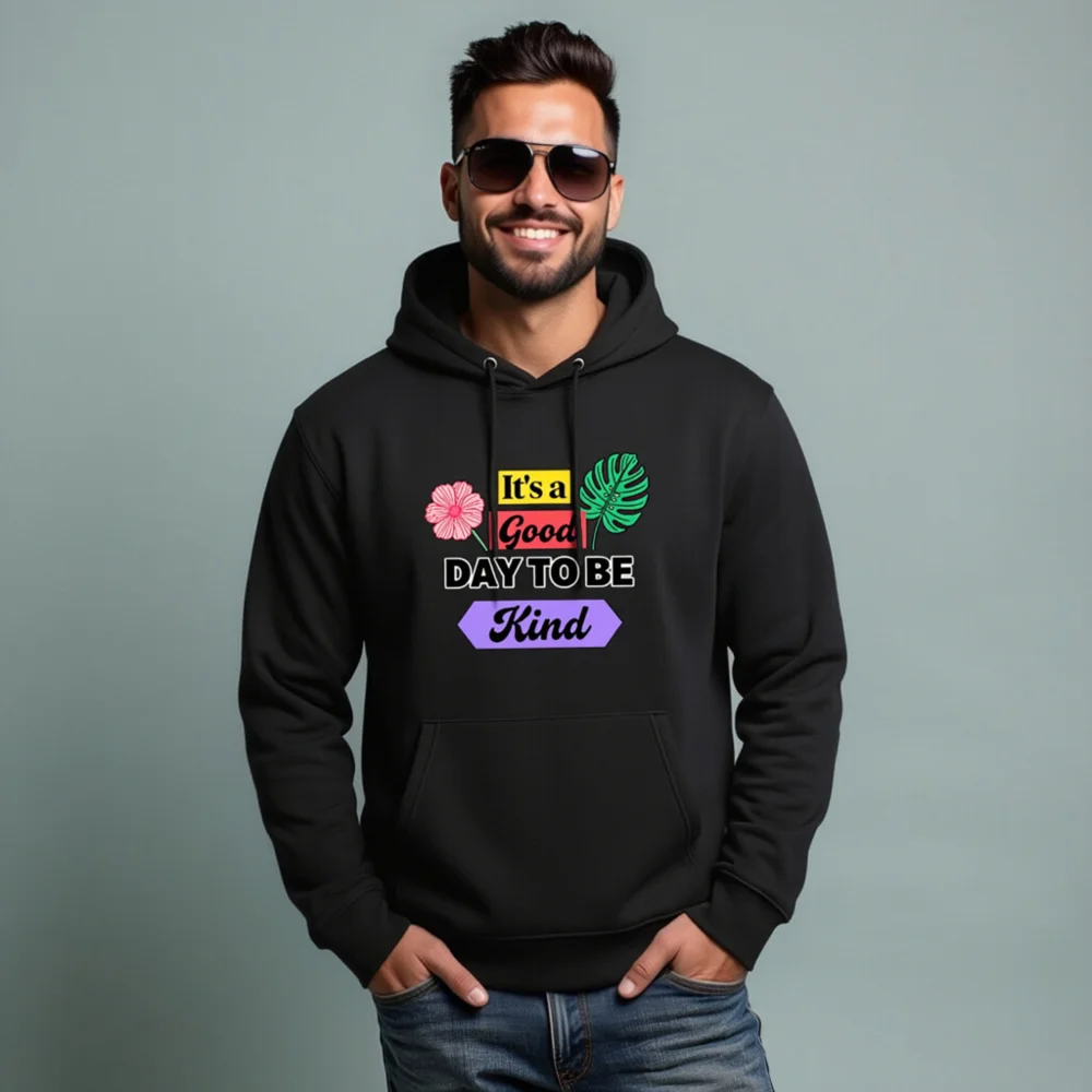 Unisex Eco Hoodie – 'It's a Good Day to Be Kind' Graphic Sweatshirt - Image 7
