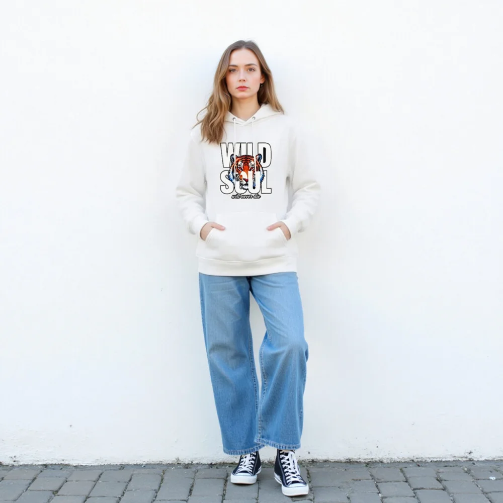 Wild Soul Tiger Hoodie – Unisex Eco-Friendly Pullover - Image 4