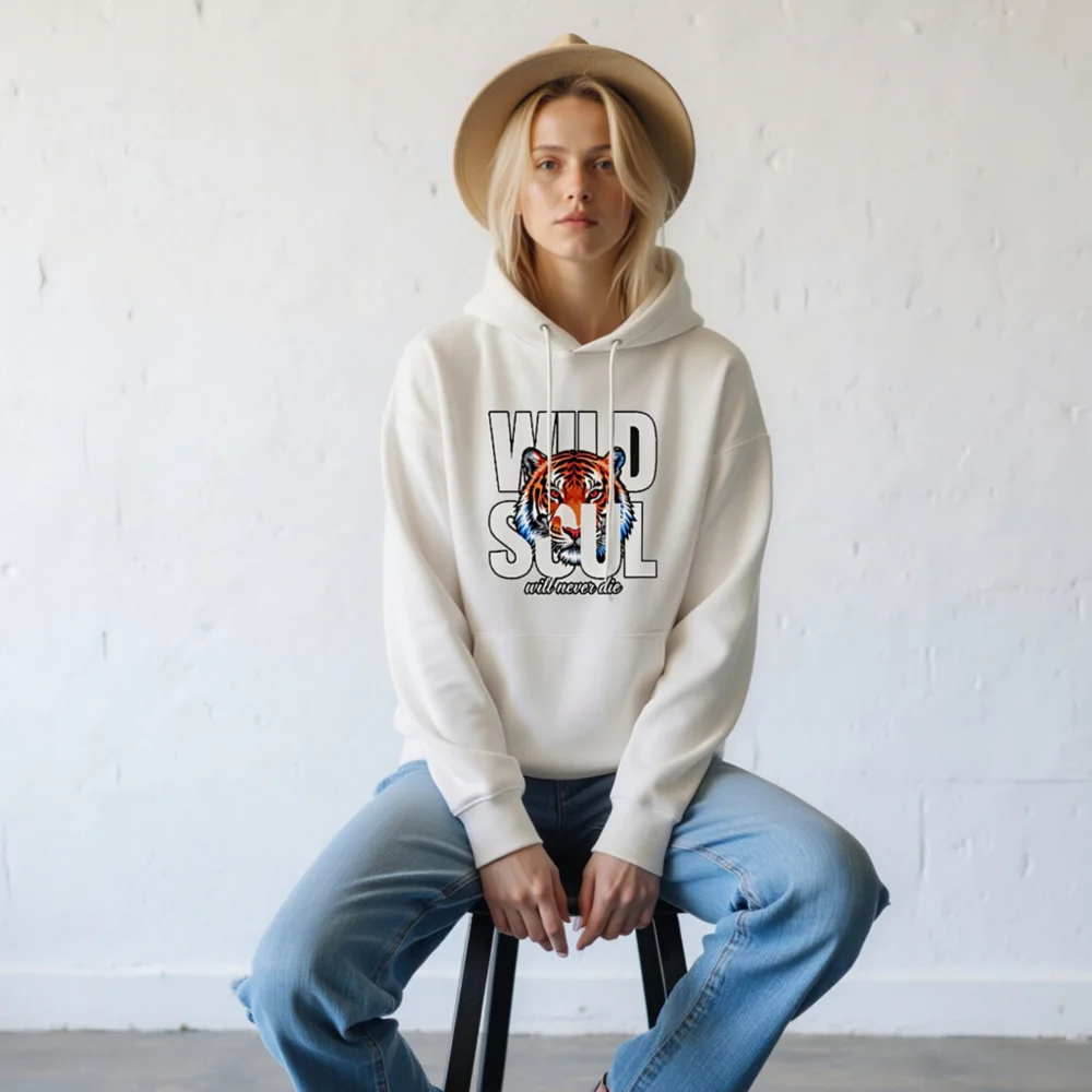 Wild Soul Tiger Hoodie – Unisex Eco-Friendly Pullover - Image 8