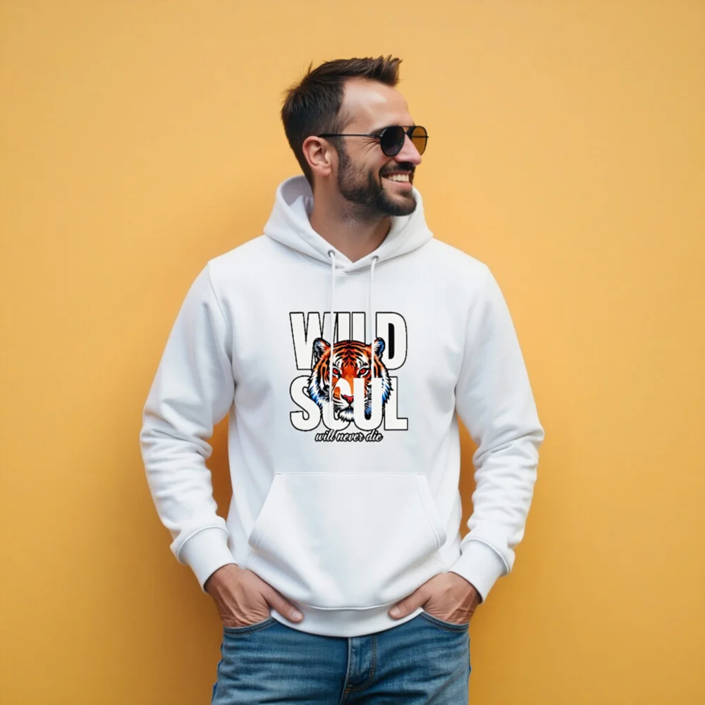 Wild Soul Tiger Hoodie – Unisex Eco-Friendly Pullover - Image 11