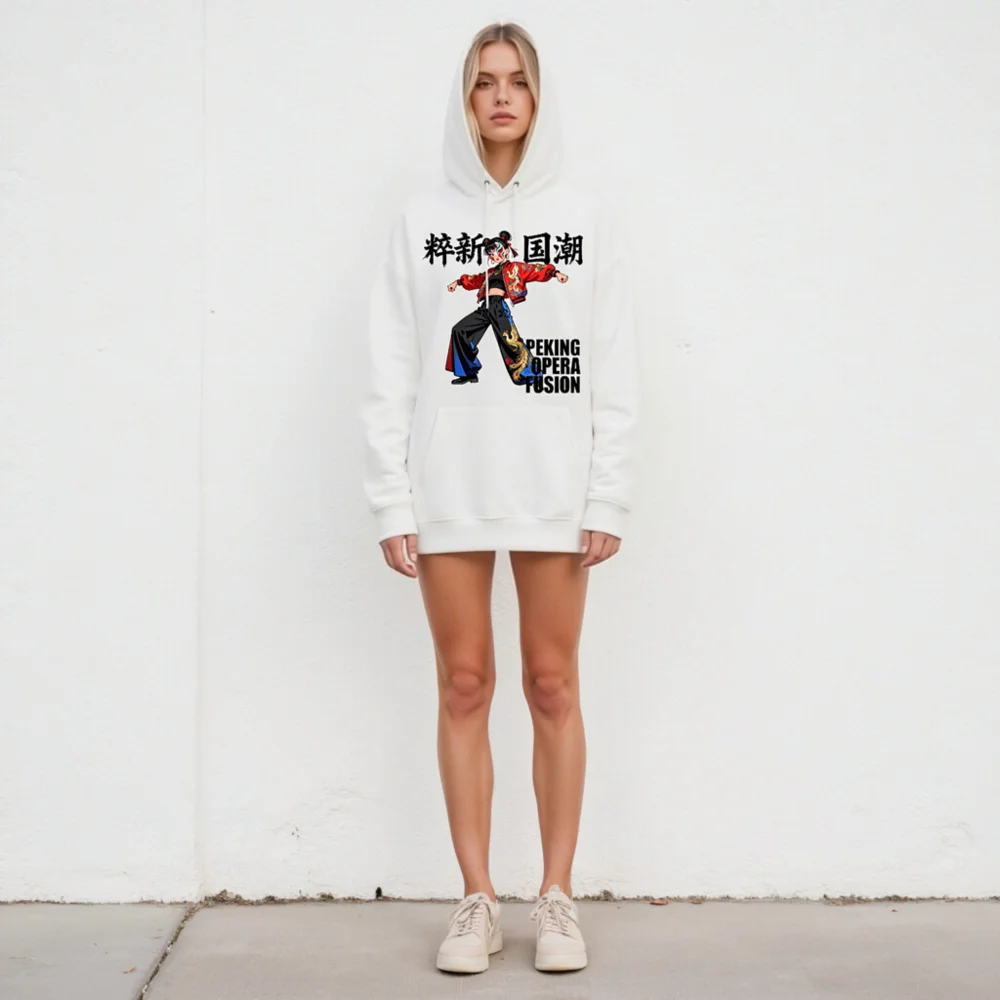Unisex Eco Hoodie – Peking Opera Fusion Graphic Sweatshirt - Image 5