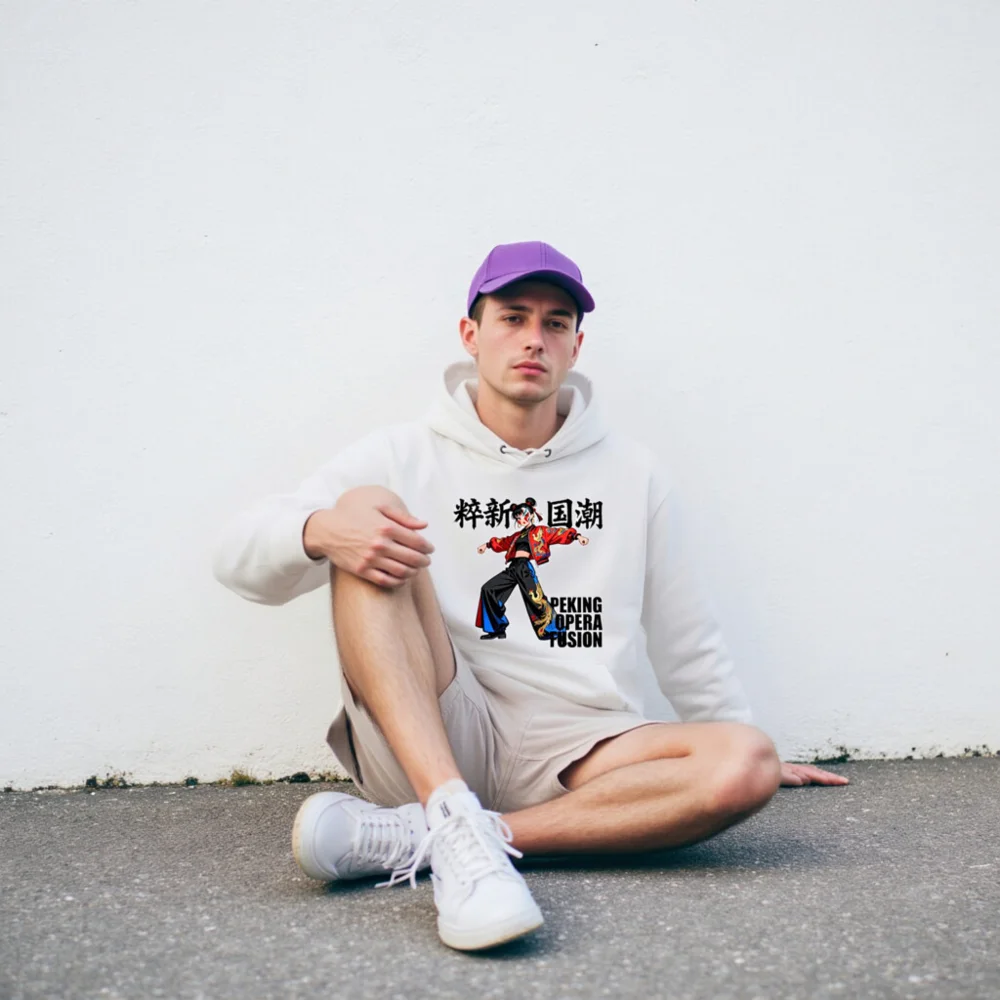 Unisex Eco Hoodie – Peking Opera Fusion Graphic Sweatshirt - Image 7