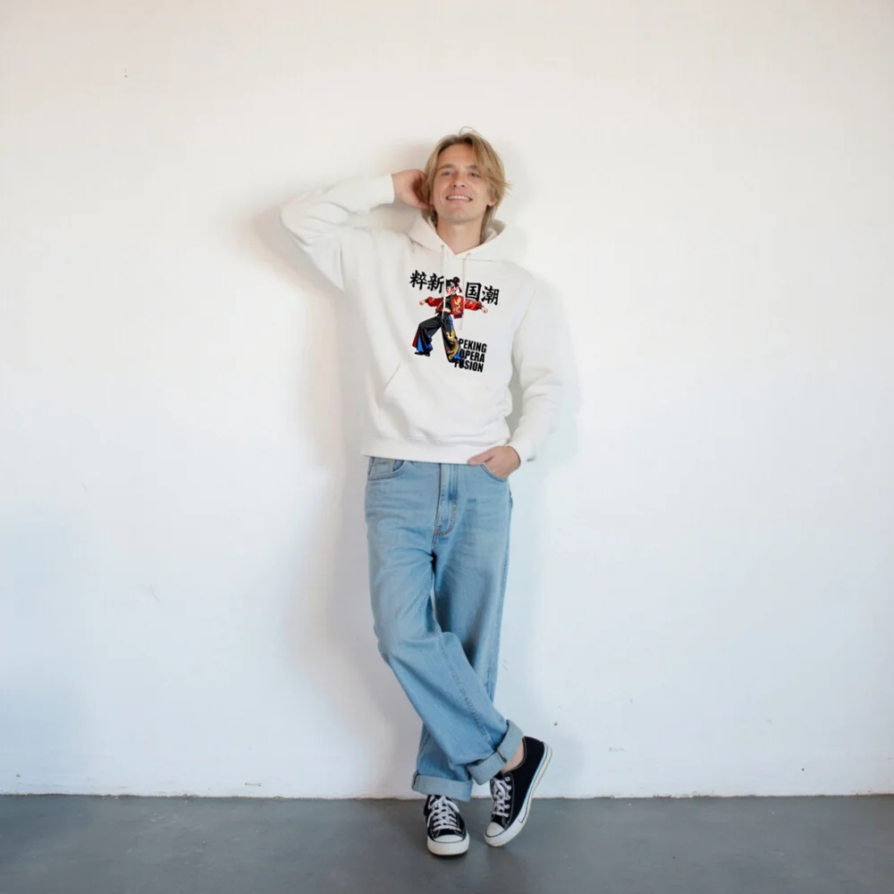Unisex Eco Hoodie – Peking Opera Fusion Graphic Sweatshirt - Image 9