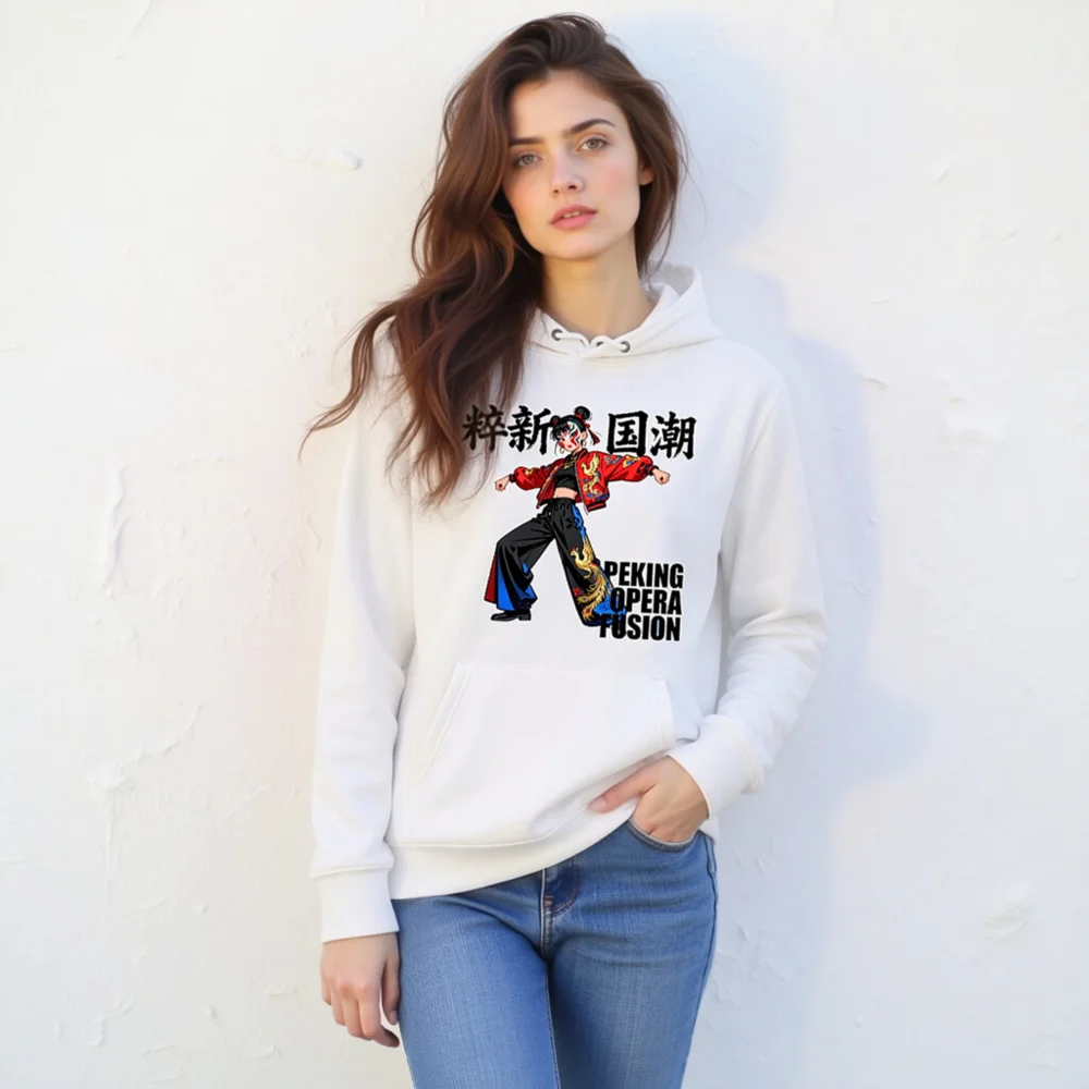 Unisex Eco Hoodie – Peking Opera Fusion Graphic Sweatshirt - Image 10