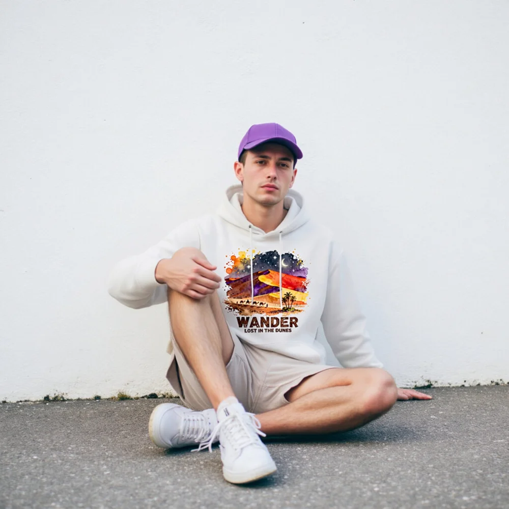Wander Lost in the Dunes Hoodie – Unisex Eco-Friendly Pullover - Image 7