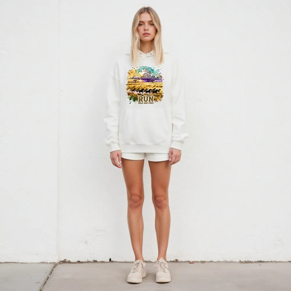 Run Wild and Free Hoodie – Unisex Eco-Friendly Pullover - Image 5