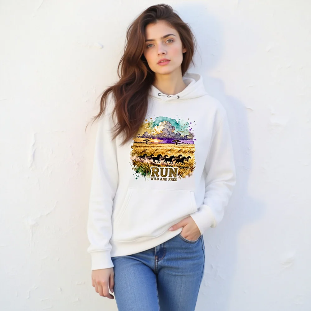 Run Wild and Free Hoodie – Unisex Eco-Friendly Pullover - Image 10