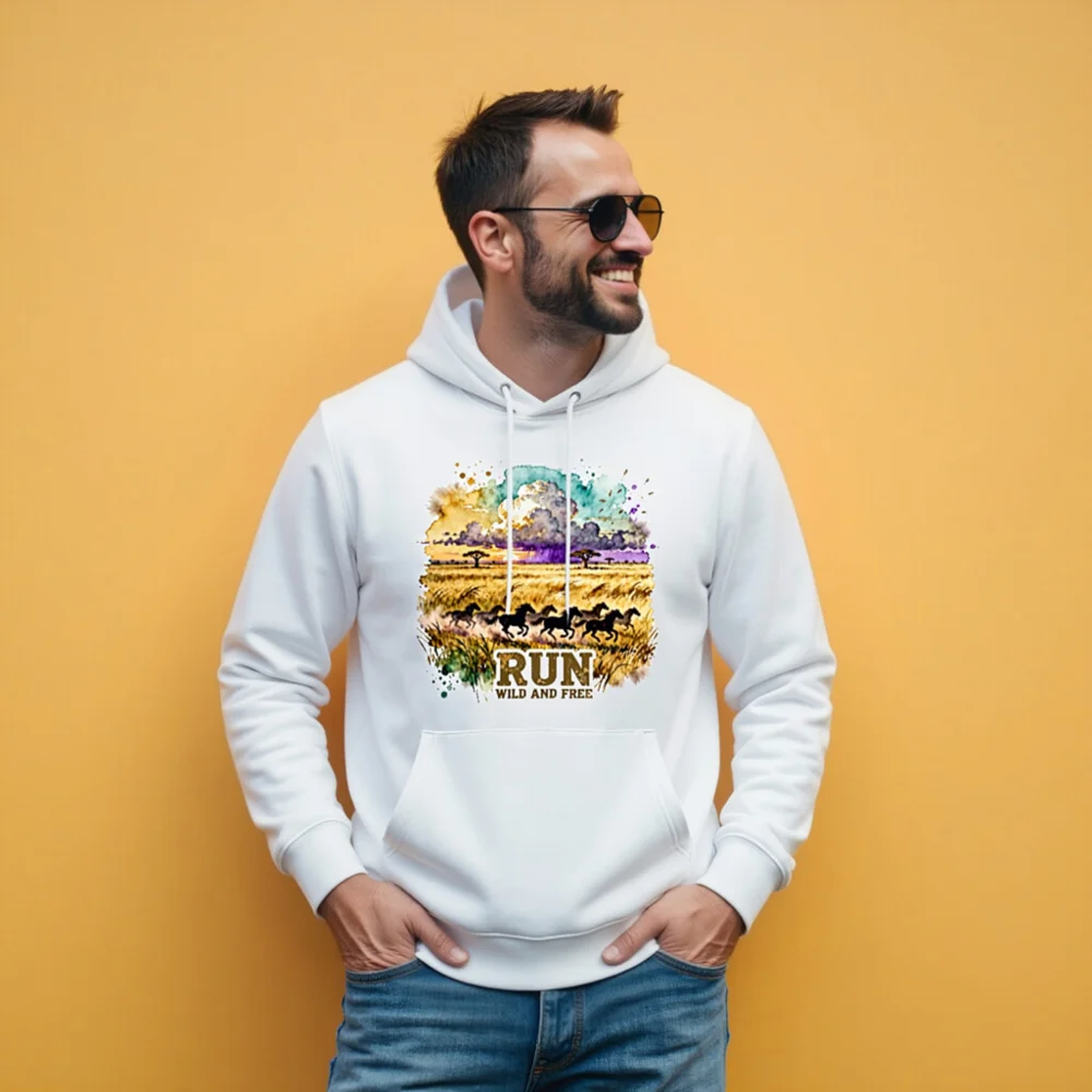 Run Wild and Free Hoodie – Unisex Eco-Friendly Pullover - Image 11