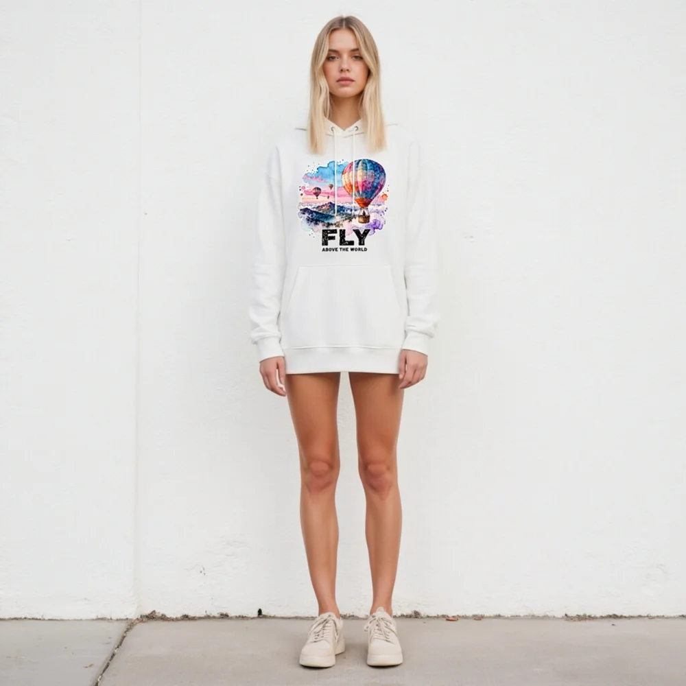 Fly Above the World Hoodie – Unisex Eco-Friendly Pullover - Image 5