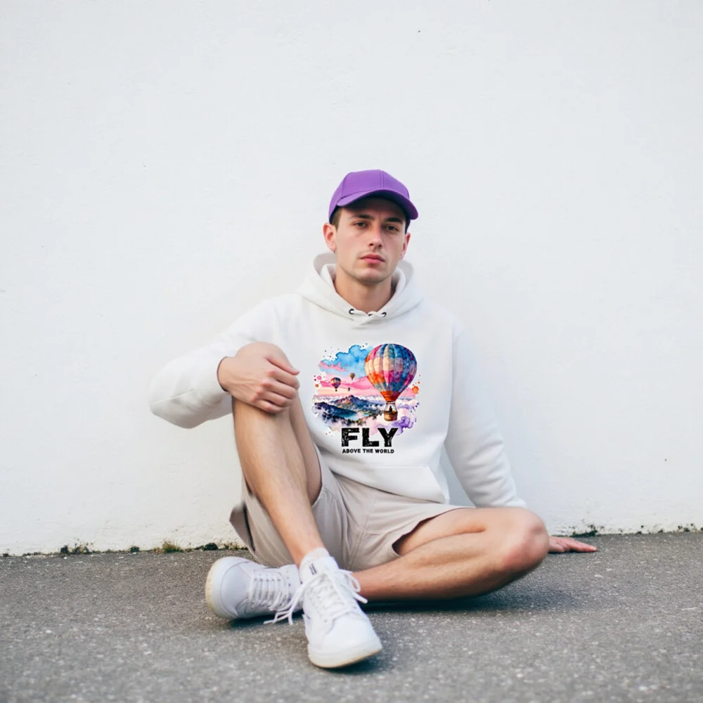 Fly Above the World Hoodie – Unisex Eco-Friendly Pullover - Image 7
