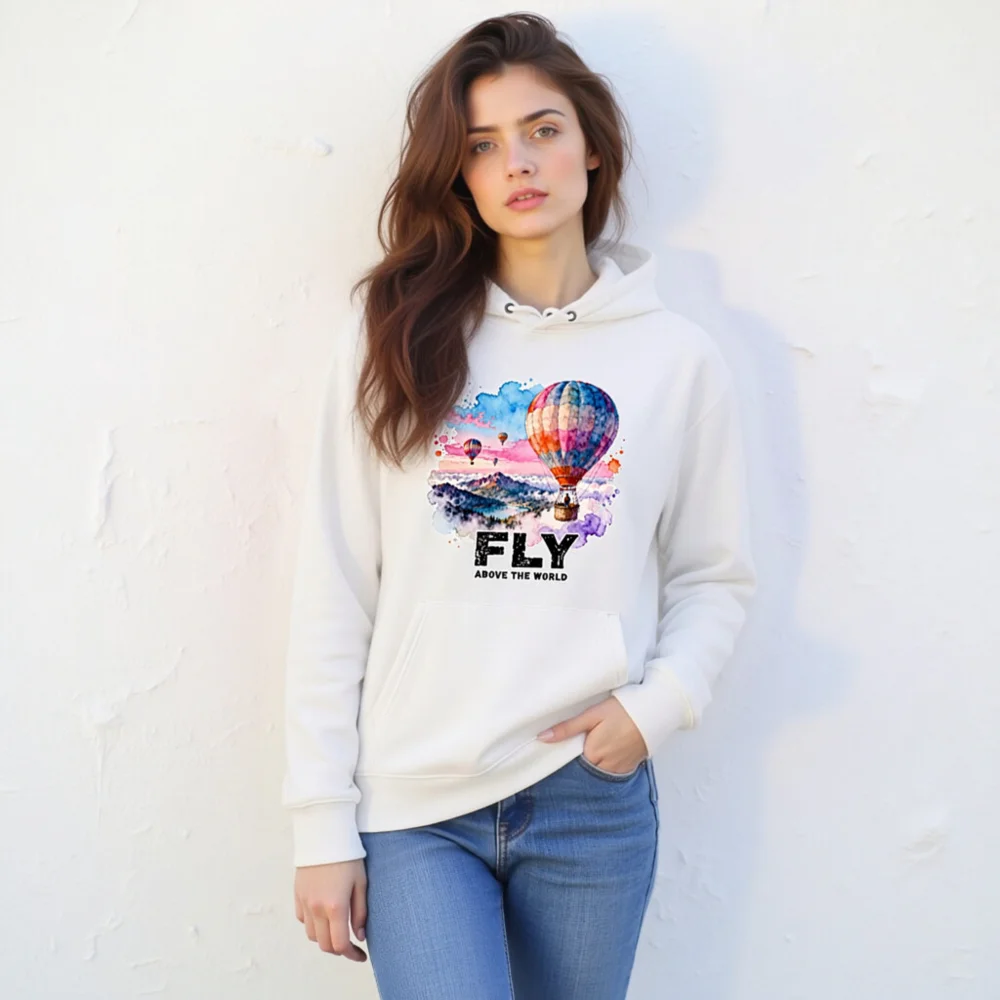 Fly Above the World Hoodie – Unisex Eco-Friendly Pullover - Image 10