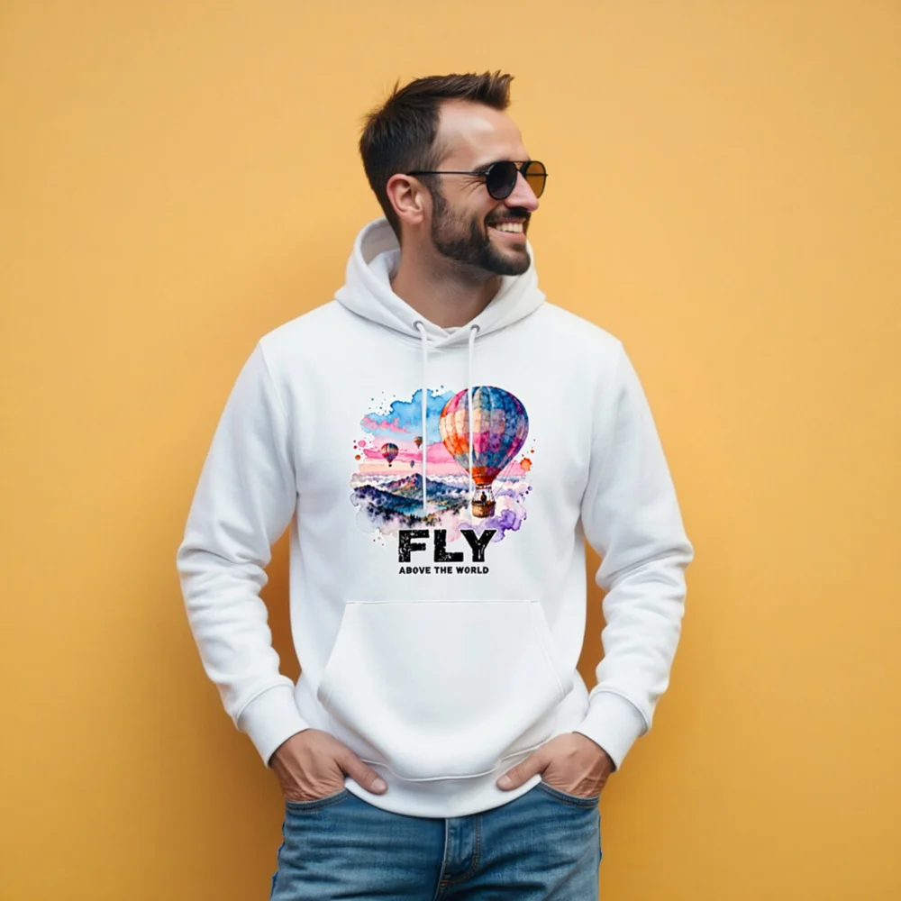 Fly Above the World Hoodie – Unisex Eco-Friendly Pullover - Image 11