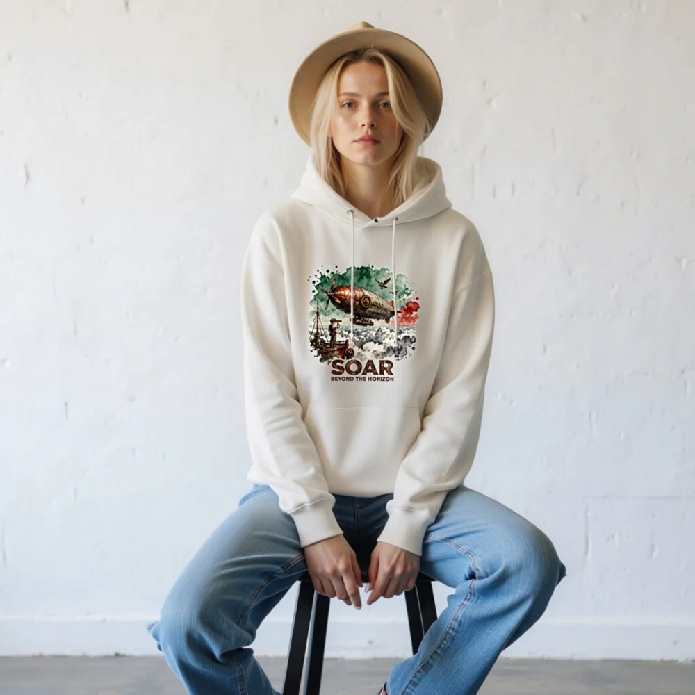 Steampunk Airship Hoodie – Unisex Eco-Friendly Pullover Sweatshirt - Image 8