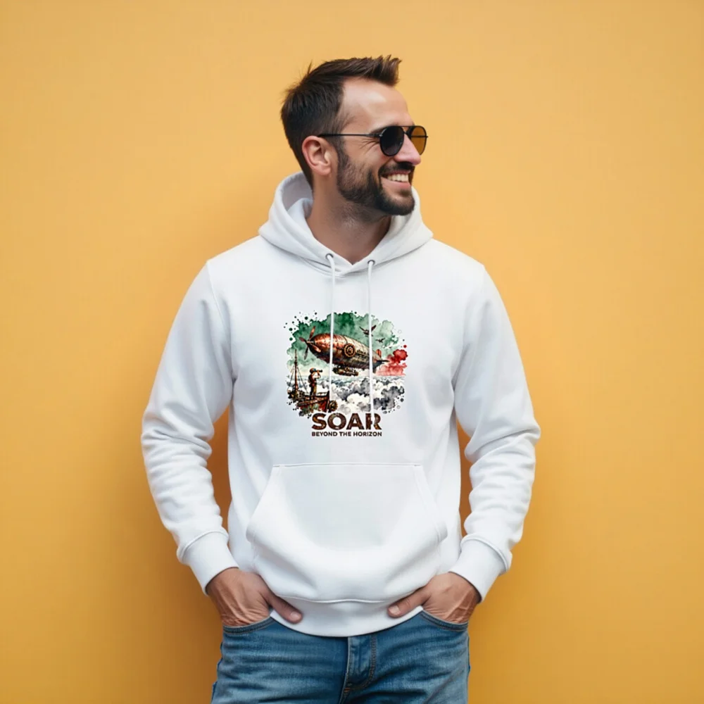Steampunk Airship Hoodie – Unisex Eco-Friendly Pullover Sweatshirt - Image 11