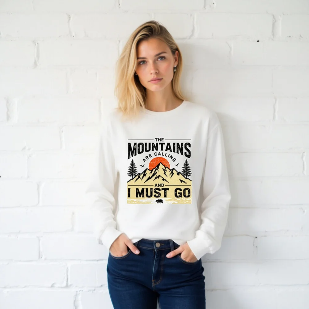Mountains Are Calling Long Sleeve Tee – Unisex Outdoor Graphic Shirt - Image 2