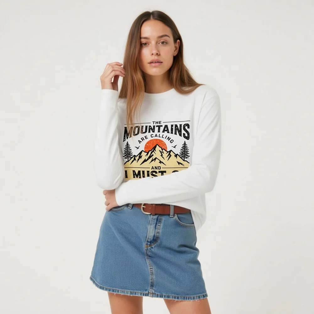 Mountains Are Calling Long Sleeve Tee – Unisex Outdoor Graphic Shirt - Image 9
